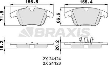 Braxis AA0044 - Тормозные колодки, дисковые, комплект autospares.lv
