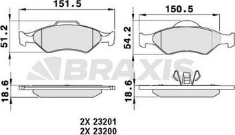 Braxis AA0041 - Тормозные колодки, дисковые, комплект autospares.lv