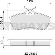 Braxis AA0054 - Тормозные колодки, дисковые, комплект autospares.lv