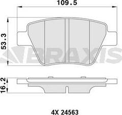 Braxis AA0055 - Тормозные колодки, дисковые, комплект autospares.lv