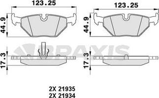 Braxis AA0056 - Тормозные колодки, дисковые, комплект autospares.lv