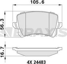 Braxis AA0050 - Тормозные колодки, дисковые, комплект autospares.lv