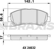 Braxis AA0051 - Тормозные колодки, дисковые, комплект autospares.lv