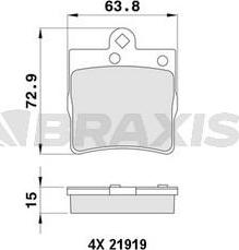 Braxis AA0053 - Тормозные колодки, дисковые, комплект autospares.lv