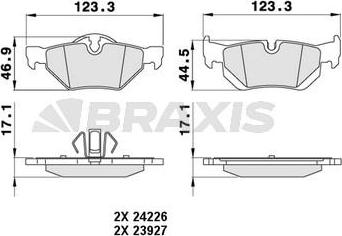 Braxis AA0052 - Тормозные колодки, дисковые, комплект autospares.lv