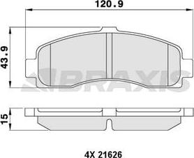 Braxis AA0057 - Тормозные колодки, дисковые, комплект autospares.lv