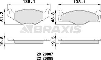 Braxis AA0065 - Тормозные колодки, дисковые, комплект autospares.lv