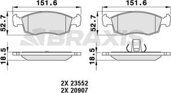 Braxis AA0061 - Тормозные колодки, дисковые, комплект autospares.lv