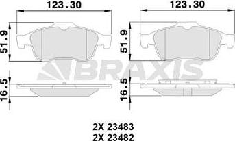 Braxis AA0068 - Тормозные колодки, дисковые, комплект autospares.lv