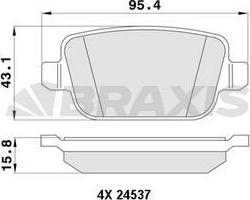 Braxis AA0062 - Тормозные колодки, дисковые, комплект autospares.lv