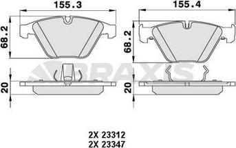 Braxis AA0067 - Тормозные колодки, дисковые, комплект autospares.lv