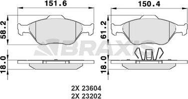 Braxis AA0008 - Тормозные колодки, дисковые, комплект autospares.lv