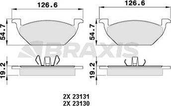 Braxis AA0007 - Тормозные колодки, дисковые, комплект autospares.lv