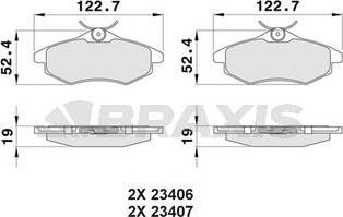 Braxis AA0011 - Тормозные колодки, дисковые, комплект autospares.lv