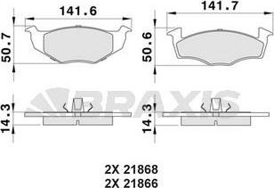 Braxis AA0018 - Тормозные колодки, дисковые, комплект autospares.lv