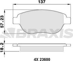 Braxis AA0013 - Тормозные колодки, дисковые, комплект autospares.lv