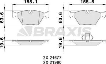 Braxis AA0084 - Тормозные колодки, дисковые, комплект autospares.lv