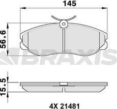 Braxis AA0086 - Тормозные колодки, дисковые, комплект autospares.lv