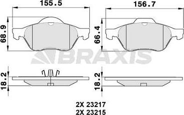 Braxis AA0080 - Тормозные колодки, дисковые, комплект autospares.lv