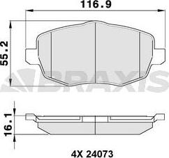 Braxis AA0081 - Тормозные колодки, дисковые, комплект autospares.lv