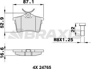 Braxis AA0088 - Тормозные колодки, дисковые, комплект autospares.lv