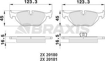 Braxis AA0082 - Тормозные колодки, дисковые, комплект autospares.lv