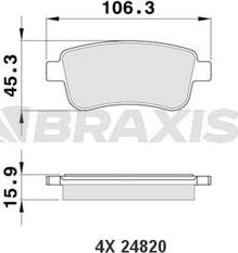 Braxis AA0087 - Тормозные колодки, дисковые, комплект autospares.lv