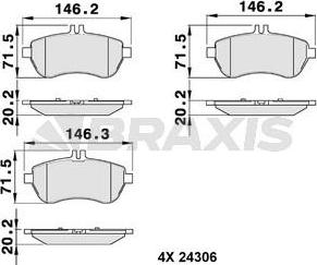 Braxis AA0036 - Тормозные колодки, дисковые, комплект autospares.lv