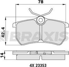 Braxis AA0032 - Тормозные колодки, дисковые, комплект autospares.lv