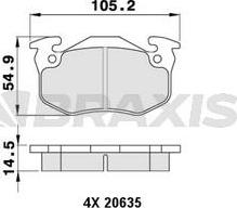 Braxis AA0037 - Тормозные колодки, дисковые, комплект autospares.lv