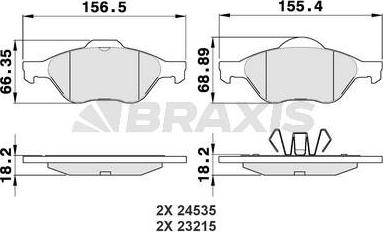 Braxis AA0026 - Тормозные колодки, дисковые, комплект autospares.lv