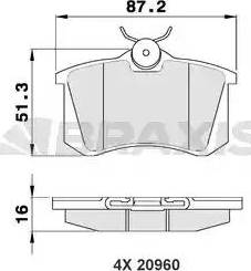 Braxis AA0020 - Тормозные колодки, дисковые, комплект autospares.lv