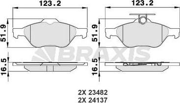 Braxis AA0022 - Тормозные колодки, дисковые, комплект autospares.lv