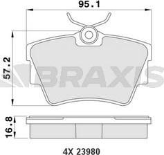 Braxis AA0070 - Тормозные колодки, дисковые, комплект autospares.lv