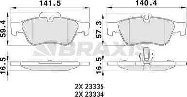 Braxis AA0071 - Тормозные колодки, дисковые, комплект autospares.lv