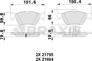 Braxis AA0078 - Тормозные колодки, дисковые, комплект autospares.lv