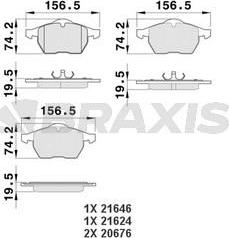 Braxis AA0073 - Тормозные колодки, дисковые, комплект autospares.lv