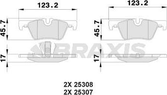 Braxis AA0196 - Тормозные колодки, дисковые, комплект autospares.lv