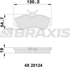 Braxis AA0191 - Тормозные колодки, дисковые, комплект autospares.lv