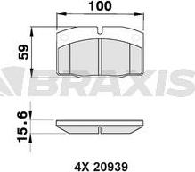 Braxis AA0192 - Тормозные колодки, дисковые, комплект autospares.lv