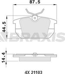Braxis AA0144 - Тормозные колодки, дисковые, комплект autospares.lv