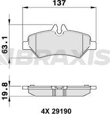 Braxis AA0140 - Тормозные колодки, дисковые, комплект autospares.lv