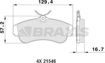 Braxis AA0141 - Тормозные колодки, дисковые, комплект autospares.lv