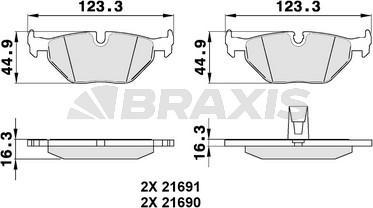 Braxis AA0148 - Тормозные колодки, дисковые, комплект autospares.lv