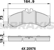 Braxis AA0142 - Тормозные колодки, дисковые, комплект autospares.lv