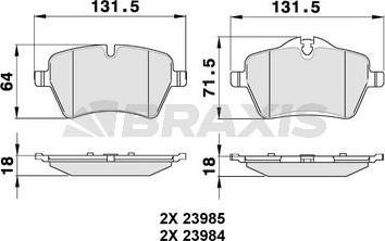 Braxis AA0156 - Тормозные колодки, дисковые, комплект autospares.lv