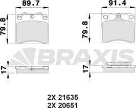 Braxis AA0152 - Тормозные колодки, дисковые, комплект autospares.lv