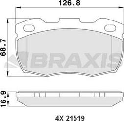 Braxis AA0165 - Тормозные колодки, дисковые, комплект autospares.lv