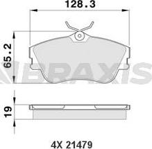 Braxis AA0160 - Тормозные колодки, дисковые, комплект autospares.lv