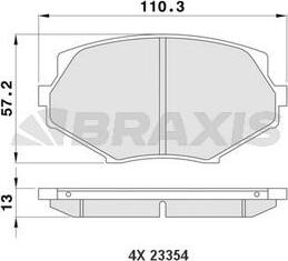 Braxis AA0168 - Тормозные колодки, дисковые, комплект autospares.lv